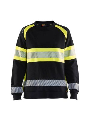 Blåkläder 3409 Women High Vis Work Sweater Class 1 9933 Black/Yellow 71workx Front
