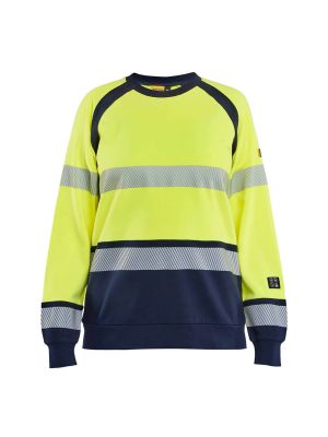Blåkläder 3454 Women Multinorm Work Sweater 3389 Yellow/Navy 71workx Front
