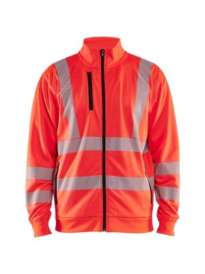 Blåkläder 3563 High Vis Work Sweater Full Zip 35632538 5500 Red 71workx Front 