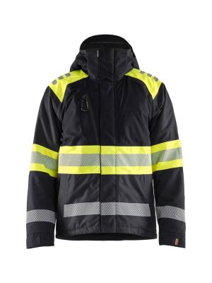 Blåkläder 4480 High Vis Work Winter Jacket Waterproof 44801977 9933 Black/Yellow 71workx Front