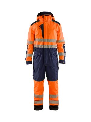 Blåkläder High Vis Winter Overall 672519773389 High Vis Yellow Navy Blue 71workx front