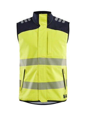 Blåkläder Multinorm Bodywarmer Softshell APC 2 384915603389 High Vis Yellow Navy Blue 71workx front