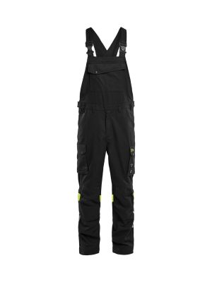 Blåkläder multinorm bib overall inherent 261715129933 black high vis yellow 71workx front