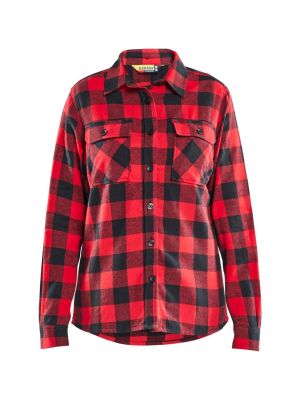 Blåkläder Work Shirt Flannel Women 321811685699 Red Black 71workx front