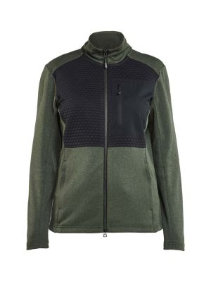 Blåkläder Work Vest With Zipper Women 354925334199 Autumn Green Black 71workx front Blåkläder Work Vest With Zipper Women 354925334199 Autumn Green Black 71workx front