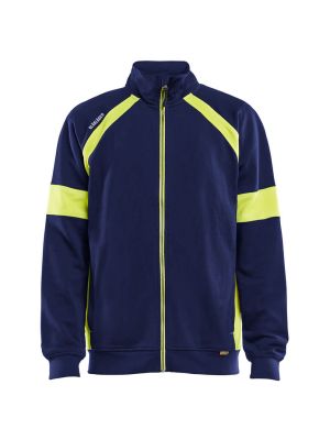 Blåkläder Work Vest With Zipper Visible 356711588933 Navy High Vis Yellow 71workx front Blåkläder Work Vest With Zipper Visible 356711588933 Navy High Vis Yellow 71workx front