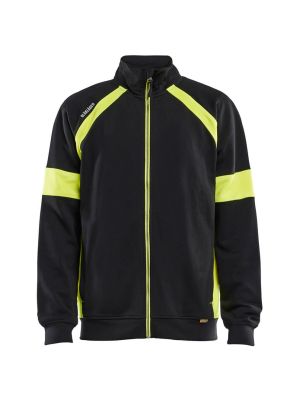 Blåkläder Work Vest With Zipper Visible 356711589933 Black High Vis Yellow 71workx front Blåkläder Work Vest With Zipper Visible 356711589933 Black High Vis Yellow 71workx front