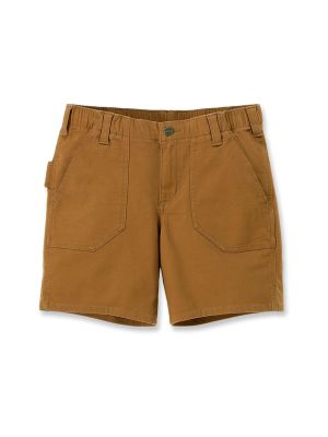 Carhartt 105730 Women's Work Shorts Ashland BRN Brown 71workx front