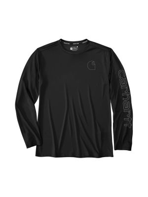 Carhartt Logo Graphic T-shirt LS Force Sun Defender 107202 71workx Black N04 front Carhartt Logo Graphic T-shirt LS Force Sun Defender 107202 71workx Black N04 front