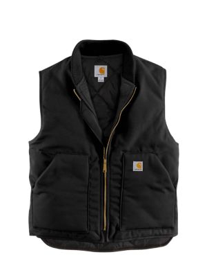 Carhartt V01 Rib Collar Vest Insulated Firm Duck 106676 Black BLK 71workx front Carhartt V01 Rib Collar Vest Insulated Firm Duck 106676 Black BLK 71workx front