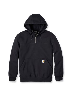 Carhartt Work Hoodie Rain Defender 1/4 Zipper 100617 Black 001 71workx front