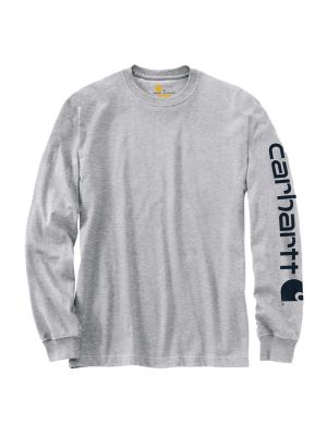 EK231 Work T-shirt Logo Long Sleeve Heather Grey HGY Carhartt 71workx front EK231 Work T-shirt Logo Long Sleeve Heather Grey HGY Carhartt 71workx front