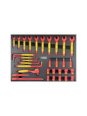 SP Tools SP55900 VDE 1000V 32-piece socket and spanner set front