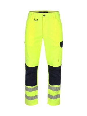 Herock Dero high vis 2-way stretch work trousers yellow navy front
