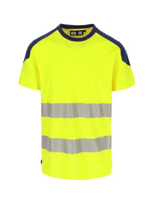 Herock Elips Work T-Shirt High Vis 25MTS2402 Fluorescent Yellow/Navy 71workx Front Herock Elips Work T-Shirt High Vis 25MTS2402 Fluorescent Yellow/Navy 71workx Front