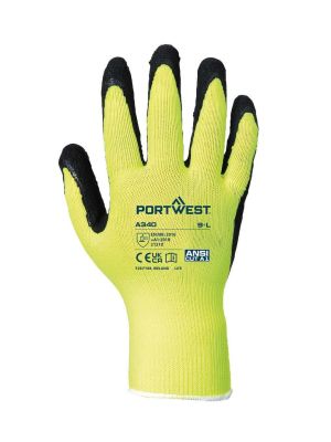 Portwest A340 Gloves Hi-Vis Grip Latex