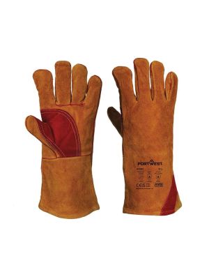 Portwest A530 Gloves Reinforced Welding Brown 71workx Both Sides