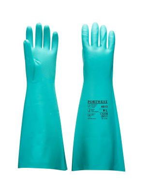 Portwest A813 Gloves Nitrile Chemical Green 71workx Both Sides