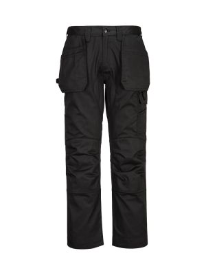 Portwest CD883 WX2 Work Trouser Eco Stretch Holster Pockets Black 71workx front Portwest CD883 WX2 Work Trouser Eco Stretch Holster Pockets Black 71workx front