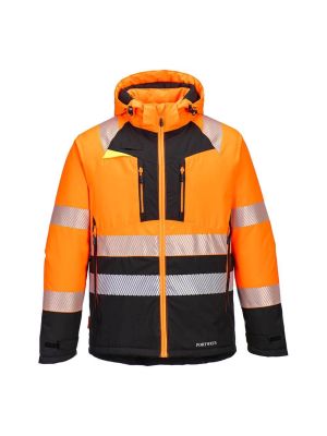 Portwest DX430 DX4 High Vis Class 2 Winter Work Jacket Orange Black 71workx front