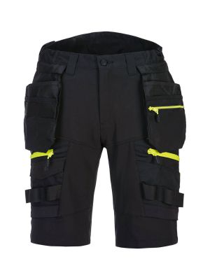 Portwest DX444 DX4 Work Shorts Detachable Holster Pockets Black 71workx front