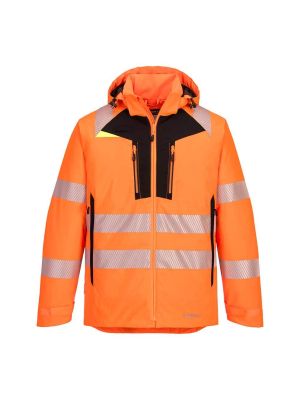 Portwest DX461 DX4 High Vis Winter Jacket Orange Black 71workx front