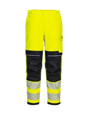 Portwest FR409 PW3 Flame Resistant High Vis Work Trouser Women Yellow Black 71workx front