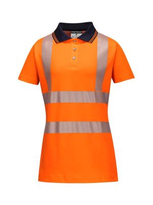 Portwest LW72 Pro Polo Shirt Women Orange Black 71workx front Portwest LW72 Pro Polo Shirt Women Orange Black 71workx front