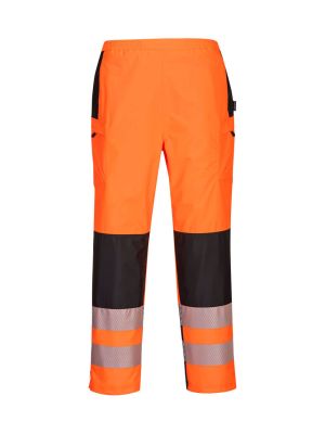 Portwest PW386 PW3 High Vis Rain Trouser Women Orange Black 71workx front