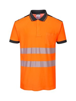 Portwest T180 High Vis Polo Orange Black 71workx front Portwest T180 High Vis Polo Orange Black 71workx front