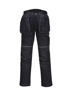 Portwest T602 PW3 Work Trouser With Holster Pockets Black 71workx front
