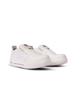 Redbrick Play S3S Low Safety Shoes Slip-On 31605 White 71workx Front Combo