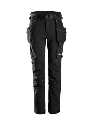 Snickers Kids Work Trouser 4 Way Stretch Junior 7575 Black 0404 71workx front