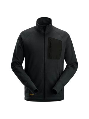 Snickers Work Jacket Fleece Flexiwork Full Zip 8042 71workx Black 0400 front