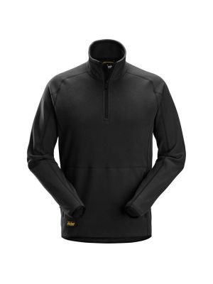 Snickers Work Jacket Fleece Polartec Shed Less Half Zip 8421 71workx Black 0400 front