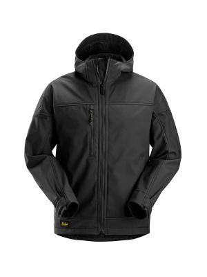 Snickers Work Jacket Softshell Stretch with Hood 1226 71workx black 0404 front