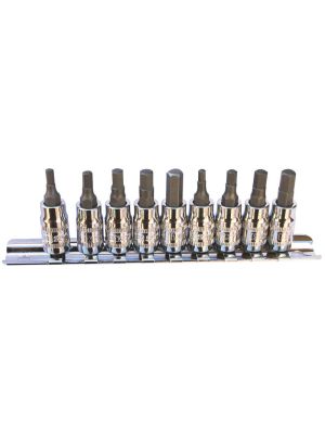 1/4'' & 3/8'' Inhex Socket Rail Set 9pc SP20545 - SP Tools