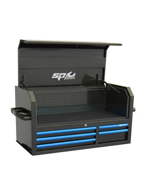 SP40623 Toolbox with power hutch 5-drawers Blue - SP Tools 71WorkX