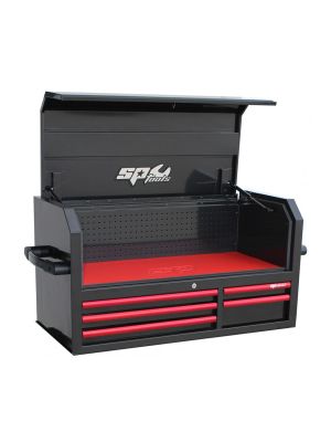 SP40623 Toolbox with power hutch 5-drawers Red - SP Tools 71WorkX