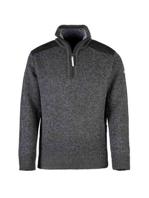 Storvik Liam Work Sweater Pullover Teddy Fine Knitted Anthracite Melange 8012-ZWM 71workx front