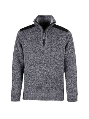 Storvik Liam Work Sweater Pullover Teddy Fine Knitted Grey Melange 8012-GM 71workx front
