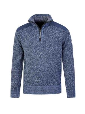 Storvik Liam Work Sweater Pullover Teddy Fine Knitted Navy 8012-NAM 71workx front