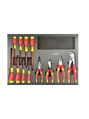 VDE 1000V Screwdrivers & Pliers Set 12 Pieces SP55910 71workx front
