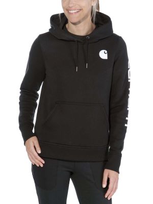 102791 Women′s Hoodie with Sleeve Logo - Carhartt-Black 001-M