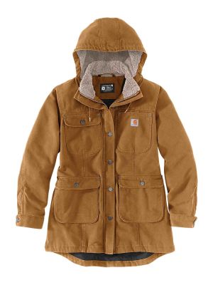 105512 Dames Werkjas Duck Gevoerd Carhartt Brown BRN 71workx voor