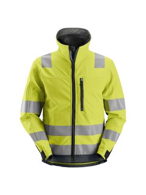 Snickers 1230 AllroundWork, High-Vis Softshell Jacket, Class 3 - Yellow/Steel Grey