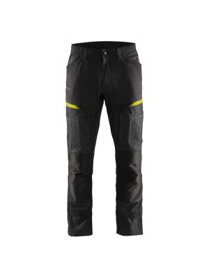 Blåkläder 1456-1845 Service Trousers Stretch - Black/High Vis Yellow