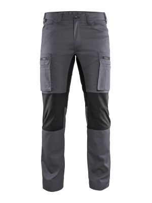 1459-1845 Service Work Trouser Stretch Blåkläder Mid Grey Black 9699 71workx Front 1459-1845 Service Work Trouser Stretch Blåkläder Mid Grey Black 9699 71workx Front