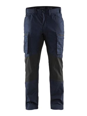 1459-1845 Service Work Trouser Stretch Blåkläder Dark Navy Black 8699 71workx Front