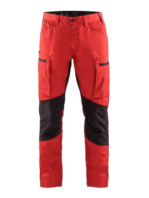1459-1845 Service Work Trouser Stretch Blåkläder Red/Black 5699 71workx Front 1459-1845 Service Work Trouser Stretch Blåkläder Red/Black 5699 71workx Front